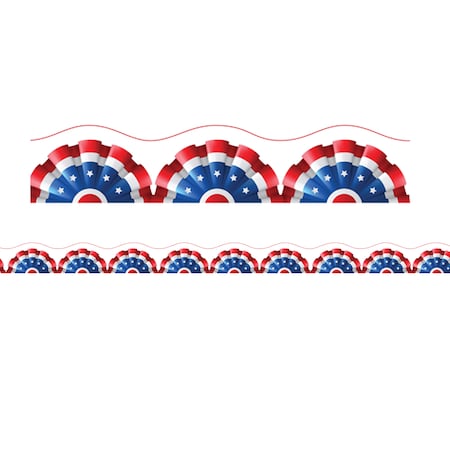 Charles Leonard Magnetic Border-Trim, Scallop Cut, Patriotic Theme, 24 Feet/Pack, PK2 28203